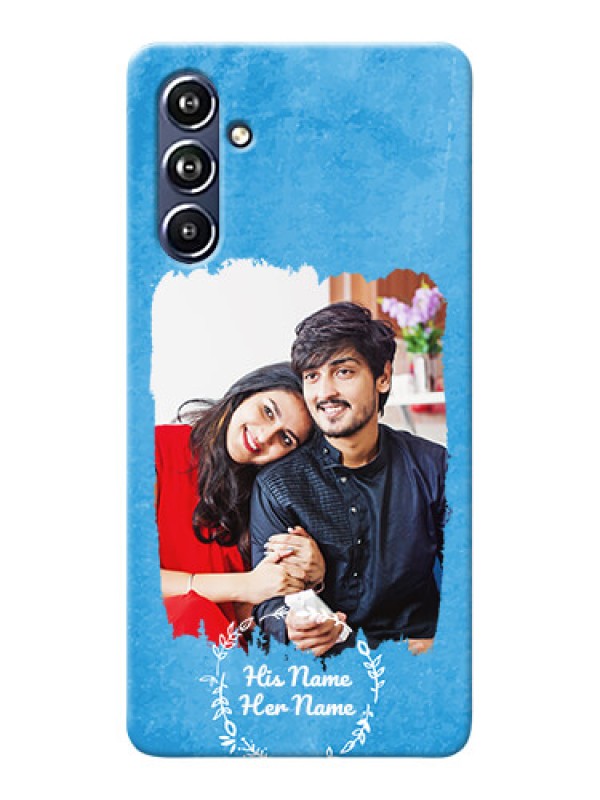 Custom Galaxy F54 5G custom mobile cases: Blue Color Vintage Design
