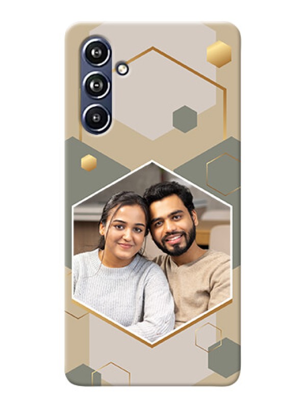 Custom Galaxy F54 5G Photo Printing on Case with Stylish Hexagon Pattern Design