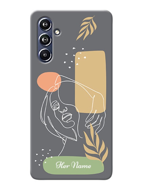 Custom Galaxy F54 5G Custom Phone Case with Gazing Woman line art Design