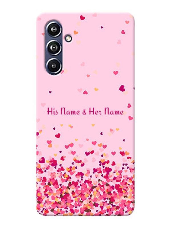 Custom Galaxy F54 5G Photo Printing on Case with Floating Hearts Design
