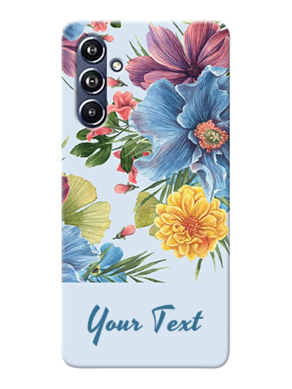 Custom Galaxy F54 5G Custom Mobile Case with Stunning Watercolored Flowers Painting Design