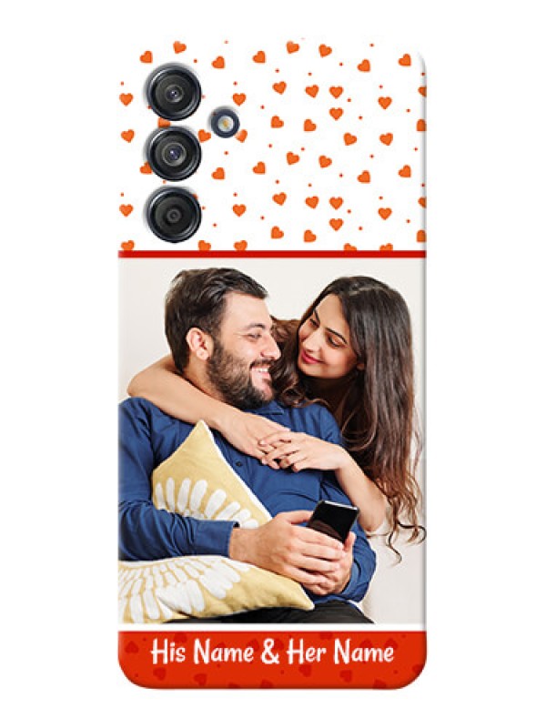 Custom Galaxy F55 5G Phone Back Covers: Orange Love Symbol Design