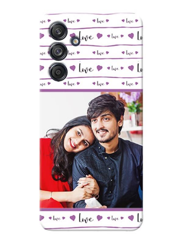 Custom Galaxy F55 5G Mobile Back Covers: Couples Heart Design