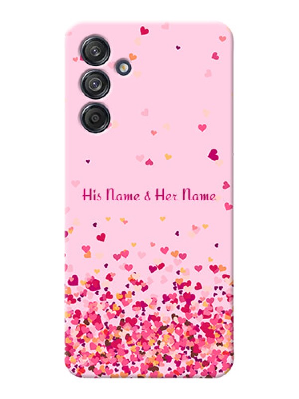 Custom Galaxy F55 5G Photo Printing on Case with Floating Hearts Design