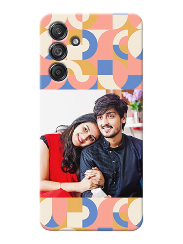 Custom Galaxy F55 5G Photo Printing on Case with Semicircle Maze Pattern Design