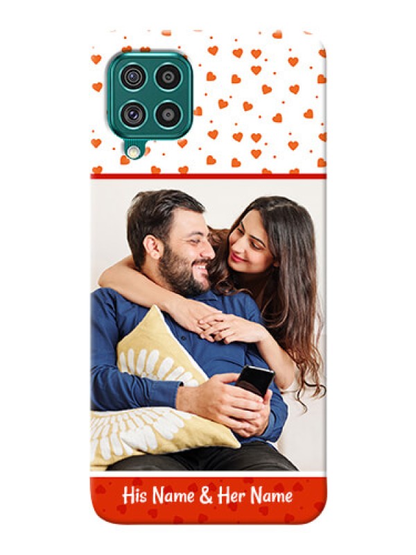 Custom Galaxy F62 Phone Back Covers: Orange Love Symbol Design