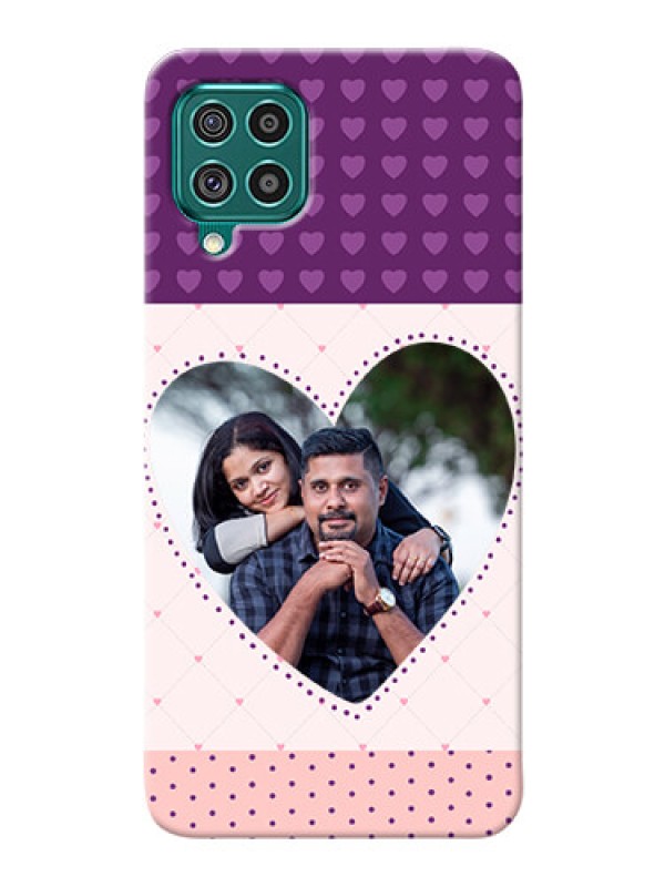 Custom Galaxy F62 Mobile Back Covers: Violet Love Dots Design