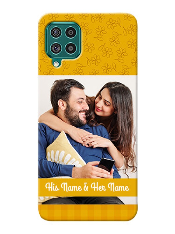 Custom Galaxy F62 mobile phone covers: Yellow Floral Design