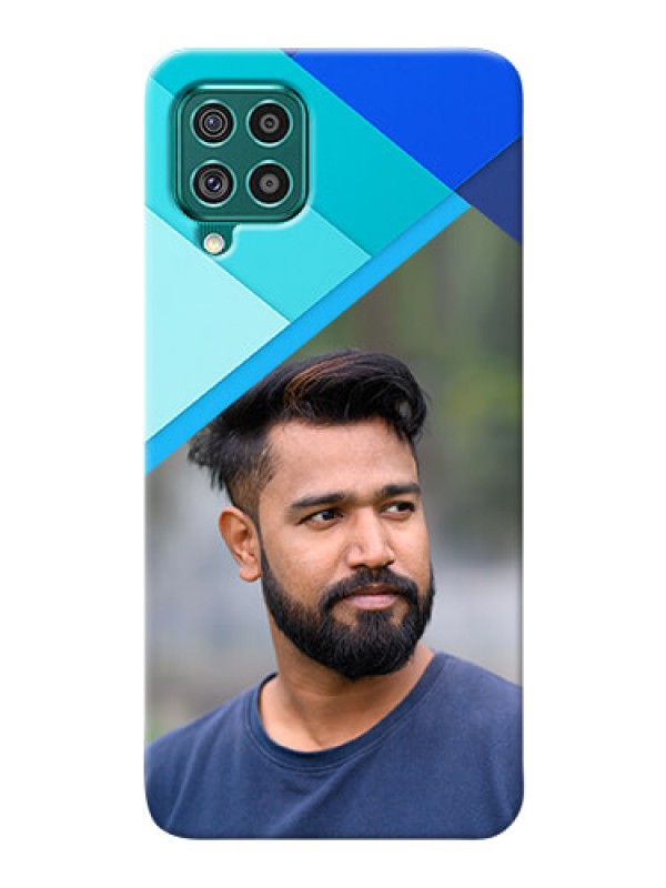 Custom Galaxy F62 Phone Cases Online: Blue Abstract Cover Design