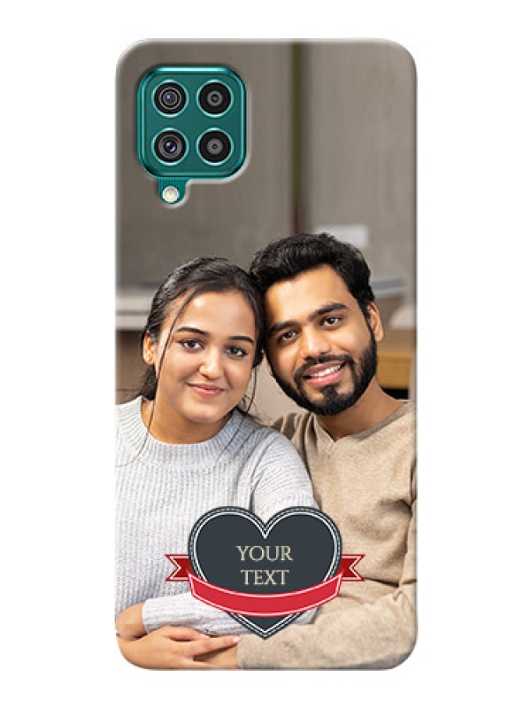 Custom Galaxy F62 mobile back covers online: Just Married Couple Design