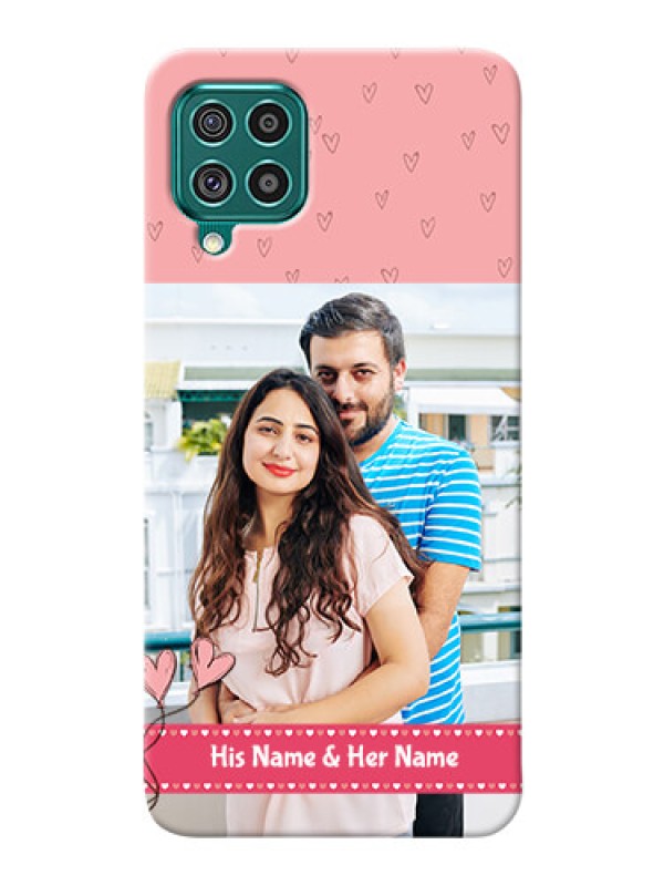 Custom Galaxy F62 phone back covers: Love Design Peach Color