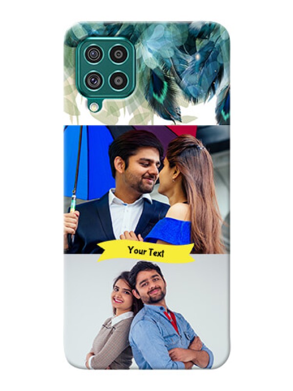 Custom Galaxy F62 Phone Cases: Image with Boho Peacock Feather Design