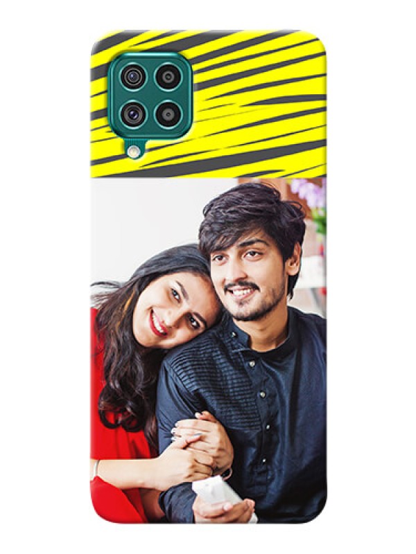 Custom Galaxy F62 Personalised mobile covers: Yellow Abstract Design