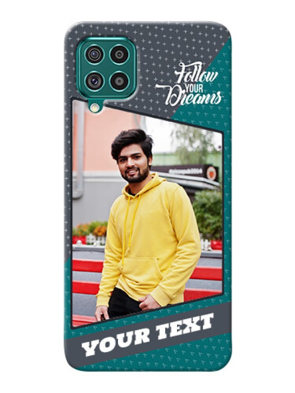 Custom Galaxy F62 Back Covers: Background Pattern Design with Quote