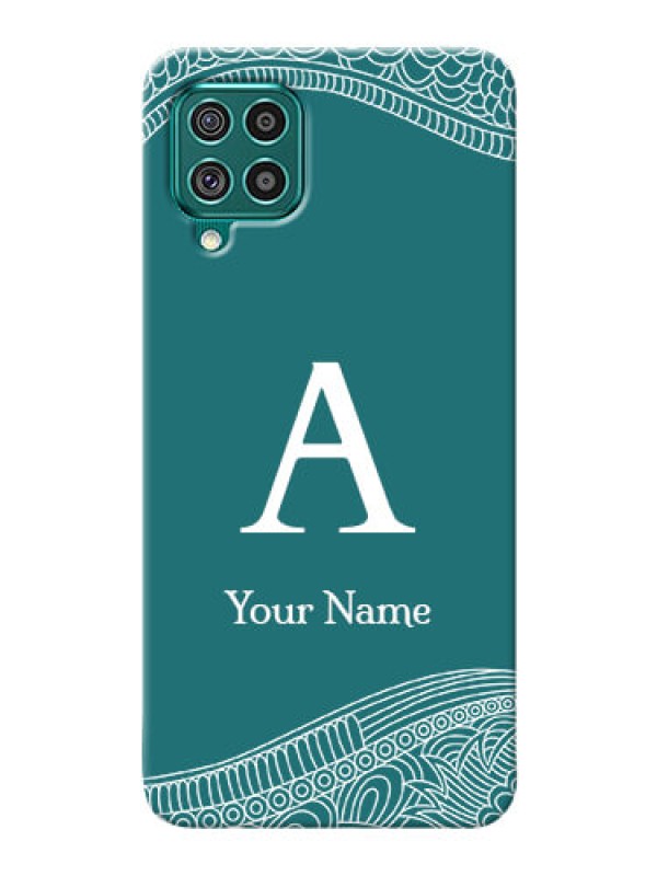 Custom Galaxy F62 Mobile Back Covers: line art pattern with custom name Design