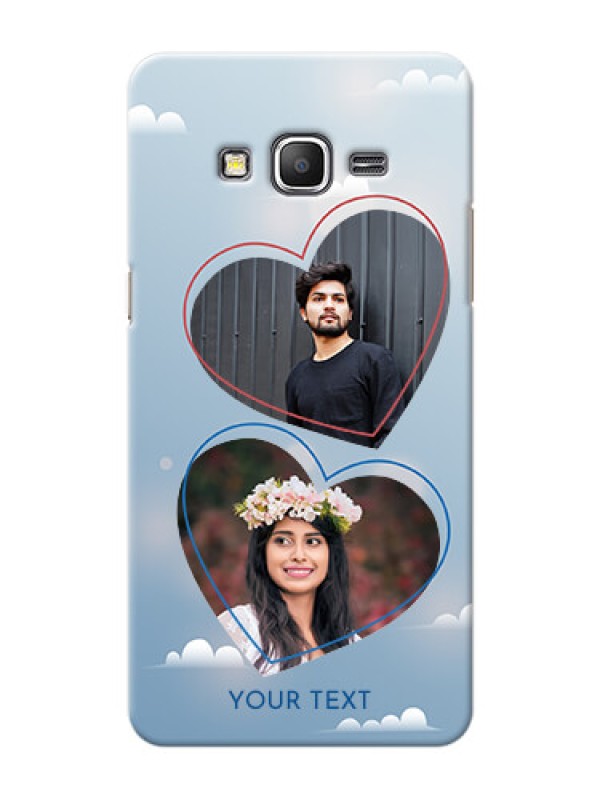 Custom Samsung Galaxy Grand Prime couple heart frames with sky backdrop Design