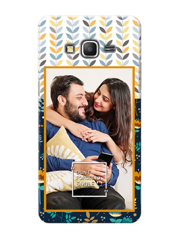 Custom Samsung Galaxy Grand Prime seamless and floral pattern design with smile quote Design