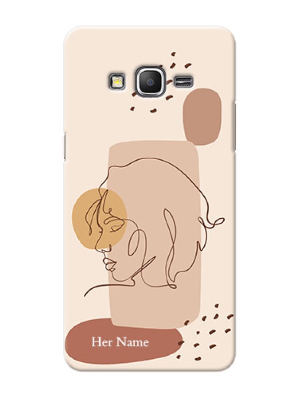 Custom Galaxy Grand Prime Custom Phone Covers: Calm Woman line art Design