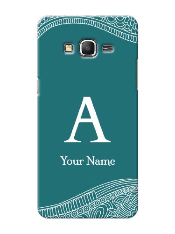 Custom Galaxy Grand Prime Mobile Back Covers: line art pattern with custom name Design