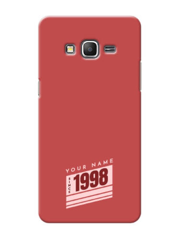 Custom Galaxy Grand Prime Phone Back Covers: Red custom year of birth Design