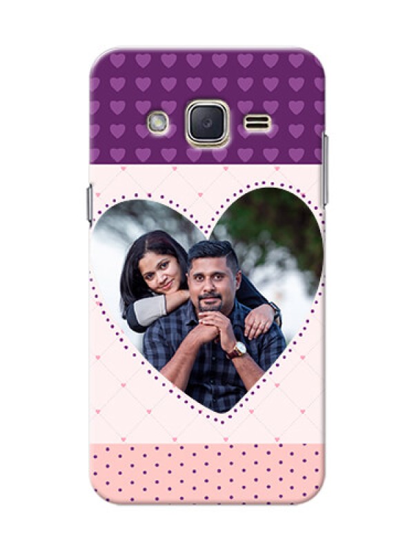 Custom Samsung Galaxy J2 (2015) Violet Dots Love Shape Mobile Cover Design