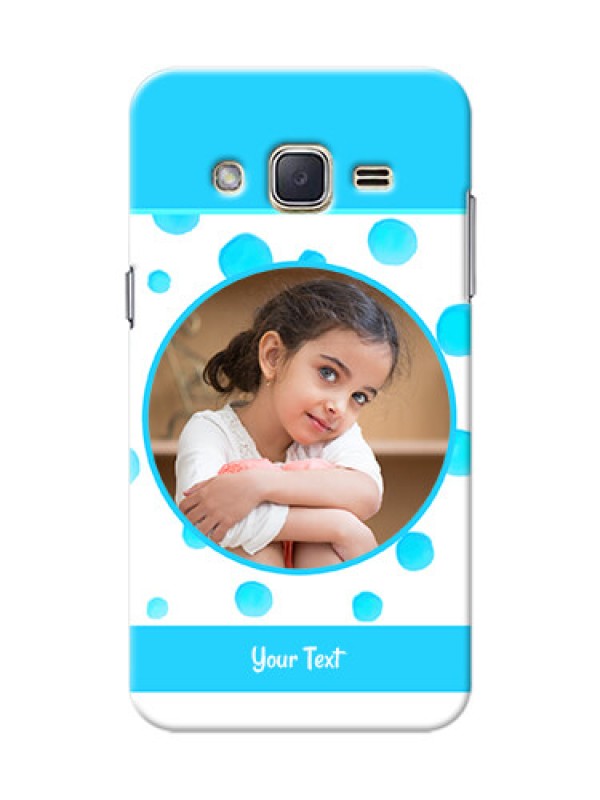 Custom Samsung Galaxy J2 (2015) Blue Bubbles Pattern Mobile Cover Design