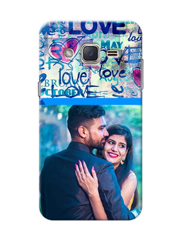 Custom Samsung Galaxy J2 (2015) Colourful Love Patterns Mobile Case Design