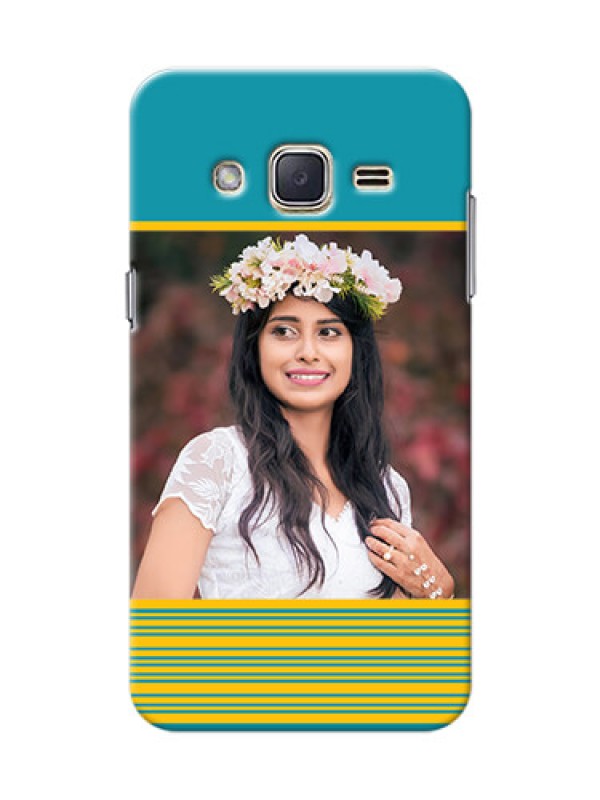 Custom Samsung Galaxy J2 (2015) Yellow And Blue Pattern Mobile Case Design