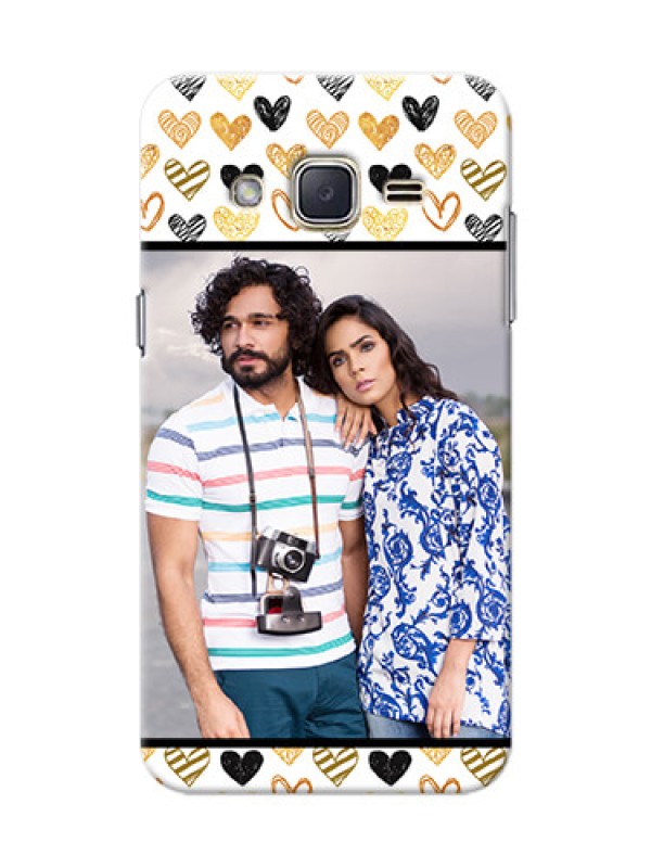 Custom Samsung Galaxy J2 (2015) Colourful Love Symbols Mobile Cover Design
