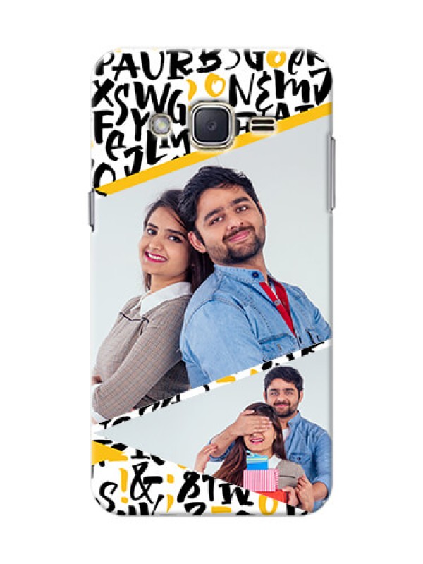 Custom Samsung Galaxy J2 (2015) 2 image holder with letters pattern  Design