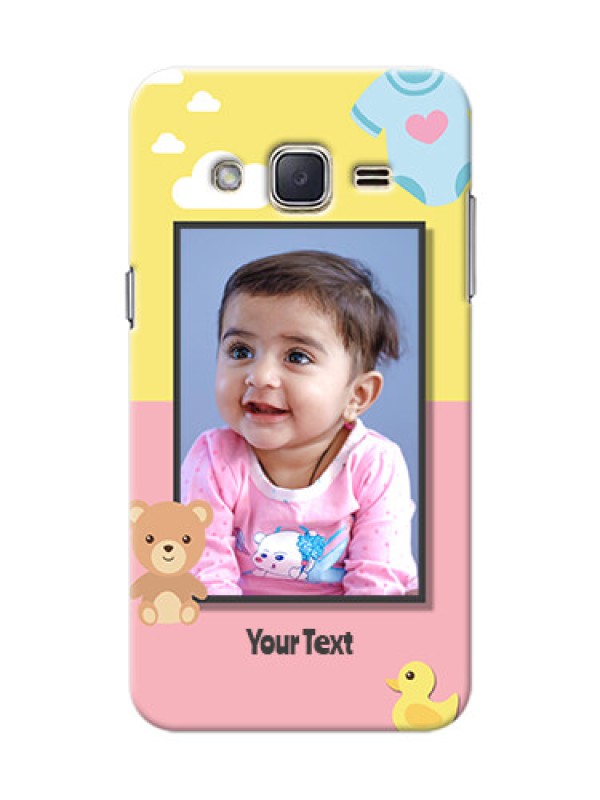 Custom Samsung Galaxy J2 (2015) kids frame with 2 colour design with toys Design