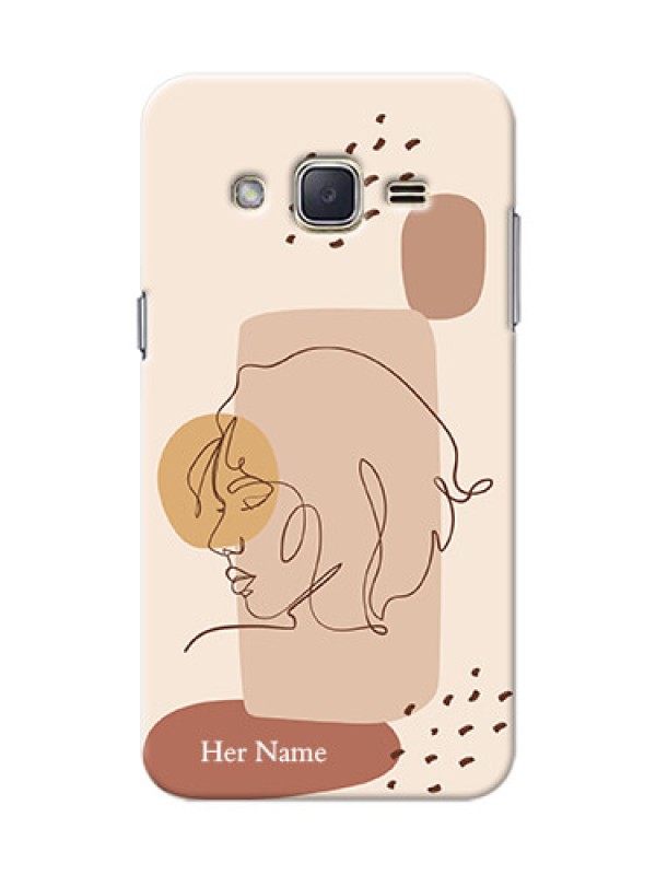 Custom Galaxy J2 (2015) Custom Phone Covers: Calm Woman line art Design