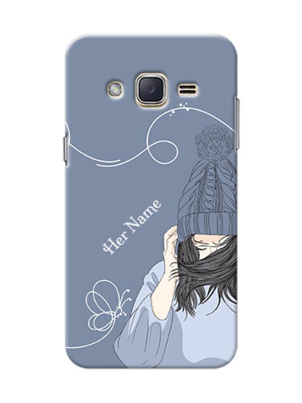 Custom Galaxy J2 (2015) Custom Mobile Case with Girl in winter outfit Design
