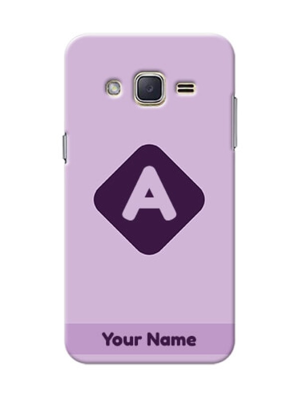 Custom Galaxy J2 (2015) Custom Mobile Case with Custom Letter in curved badge  Design