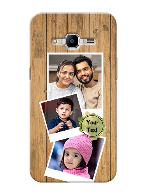 Custom Samsung Galaxy J2 (2016) 3 image holder with wooden texture  Design