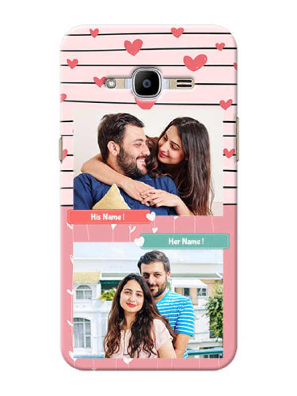 Custom Samsung Galaxy J2 (2016) 2 image holder with hearts Design