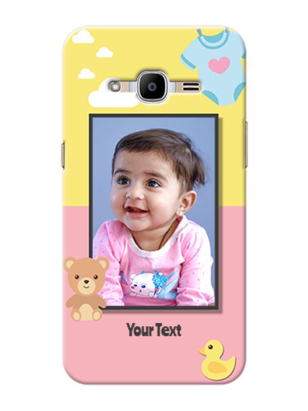 Custom Samsung Galaxy J2 (2016) kids frame with 2 colour design with toys Design