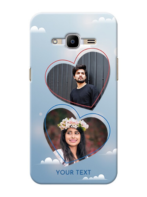 Custom Samsung Galaxy J2 (2016) couple heart frames with sky backdrop Design