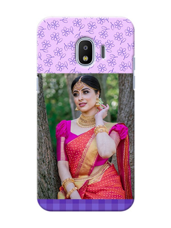 Custom Samsung Galaxy J2 2018 Floral Design Purple Pattern Mobile Cover Design