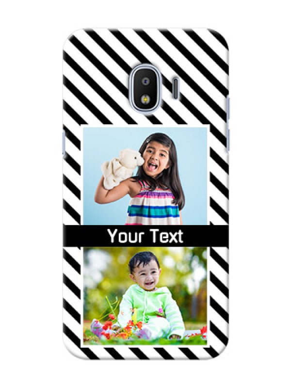 Custom Samsung Galaxy J2 2018 2 image holder with black and white stripes Design