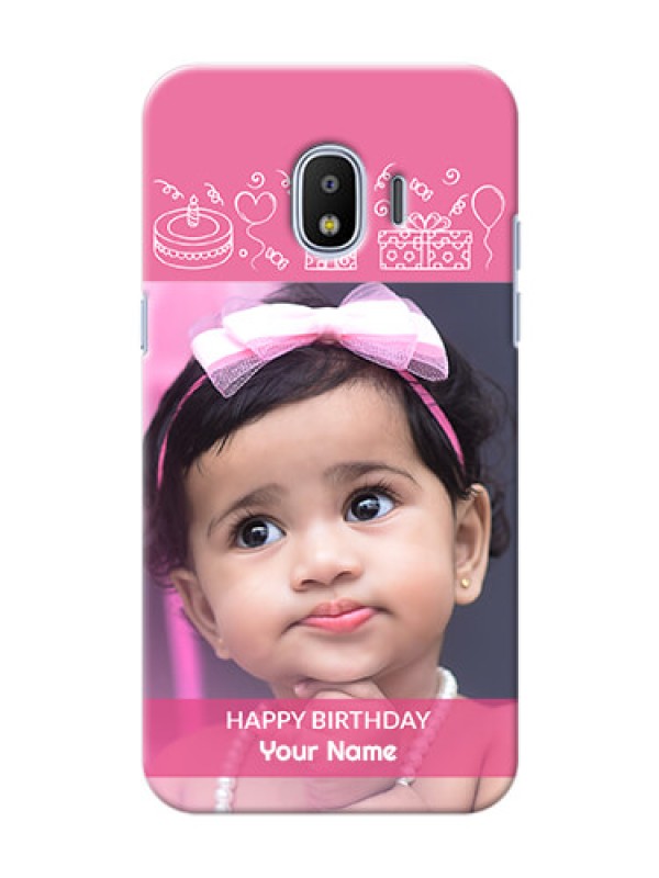 Custom Samsung Galaxy J2 2018 plain birthday line arts Design