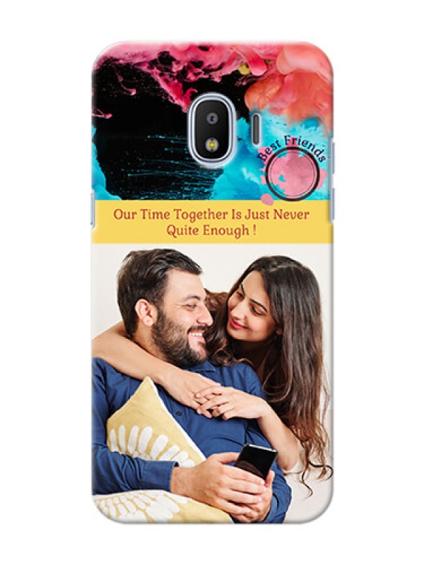 Custom Samsung Galaxy J2 2018 best friends quote with acrylic painting Design