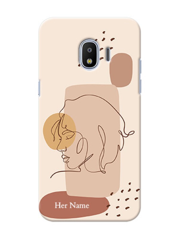 Custom Galaxy J2 2018 Custom Phone Covers: Calm Woman line art Design