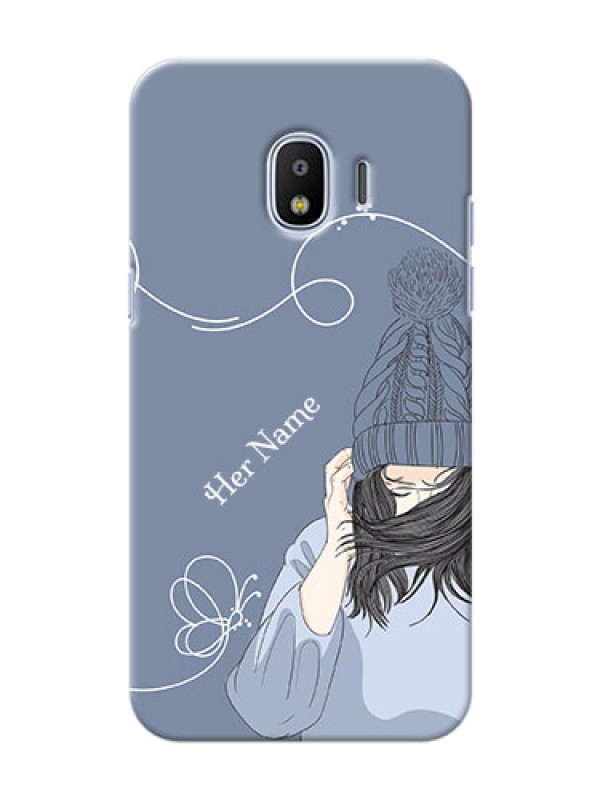 Custom Galaxy J2 2018 Custom Mobile Case with Girl in winter outfit Design