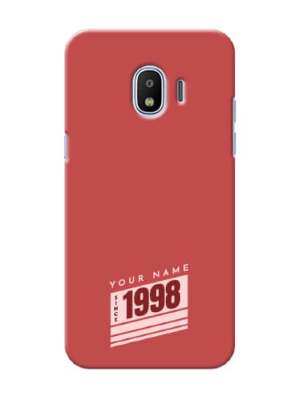 Custom Galaxy J2 2018 Phone Back Covers: Red custom year of birth Design