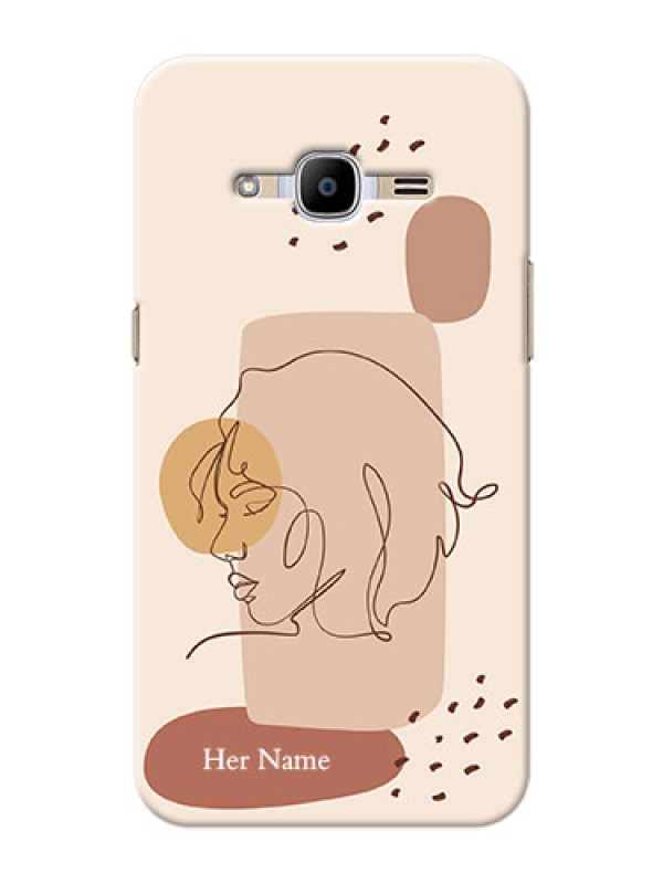 Custom Galaxy J2 Pro (2016) Custom Phone Covers: Calm Woman line art Design