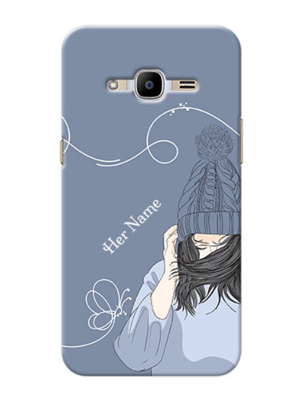 Custom Galaxy J2 Pro (2016) Custom Mobile Case with Girl in winter outfit Design