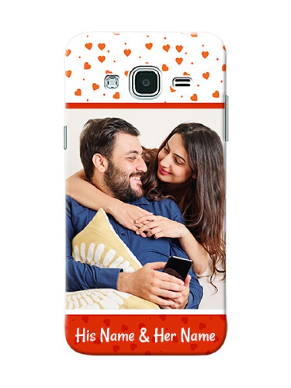 Custom Samsung Galaxy J3 Orange Love Symbol Mobile Cover Design