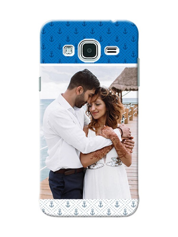 Custom Samsung Galaxy J3 Blue Anchors Mobile Case Design