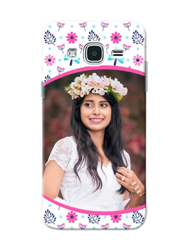 Custom Samsung Galaxy J3 Colourful Flowers Mobile Cover Design